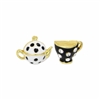 Zad Jewelry Spot of Tea Kettle & Cup Mismatch Stud Earrings