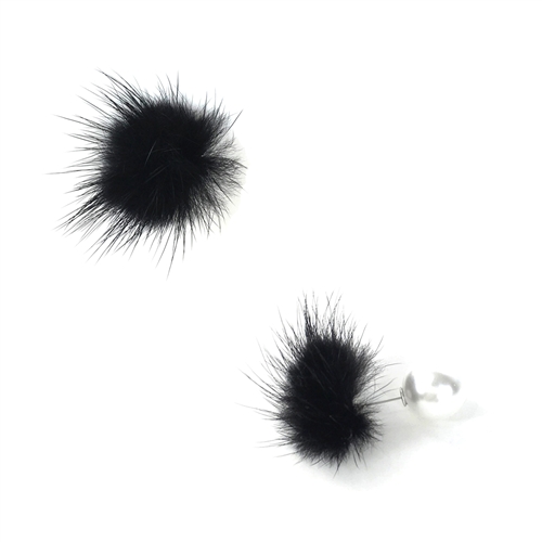 Jewelry Collection Lizzy Pom N Pearl Double Stud Earrings