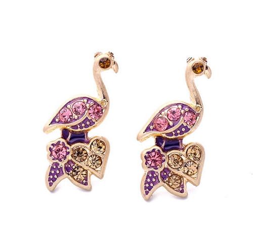 Flamingo Paradise Pave Stud Earrings