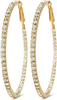 Amrita Singh Farrah Gold Tone Crystal Pave 2 Inch Hoop Earrings for Women