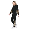 Tracksuit Hoodie Slim Jogger Pants Camoflauge Faux Fur Contrast 2 Piece Set