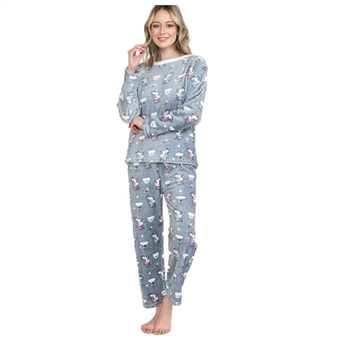 Plush Fleece Pajama Set, 2 Piece Cute Unicorn Loungewear