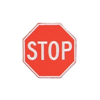 Traffic Stop Sign Embroidered Iron On Patch