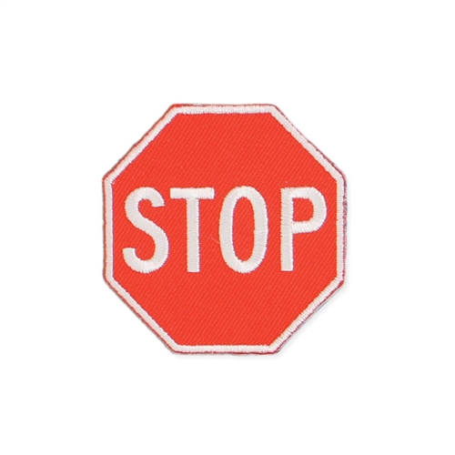 Traffic Stop Sign Embroidered Iron On Patch