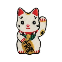 Zad Lucky Cat Embroidered Iron On Patch