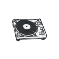 Retro DJ Turntable Embroidered Iron On Patch Applique