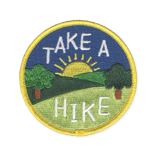 Zad Take A Hike Round Badge Embroidered Iron On Patch Applique