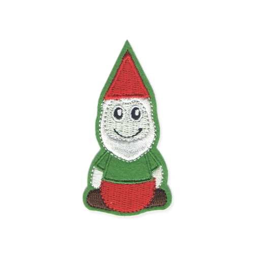 Zad Garden Gnome Embroidered Iron On Patch Applique
