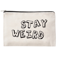 Stay Weird Zip Cosmetic Case Canvas Travel Pouch