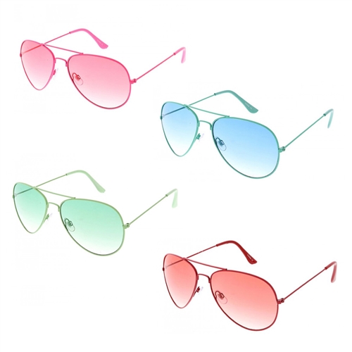 Bang Colorful Tonal Retro Aviator Sunglasses