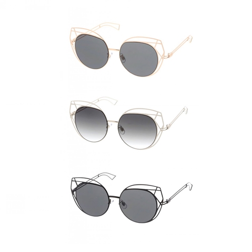 Fashion Culture Oversized Laser Cut Cat Eye Sunglasses