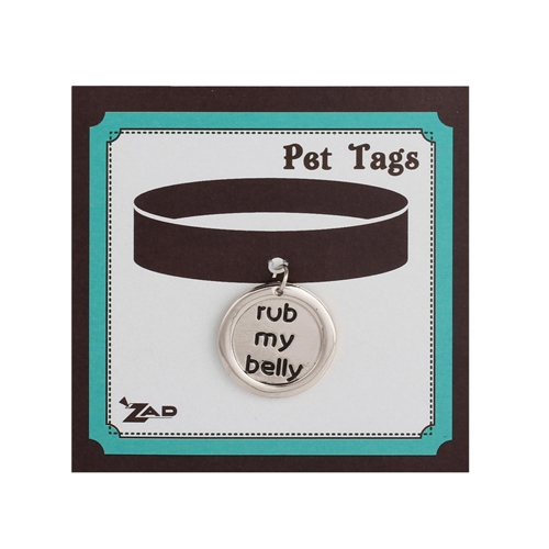 Zad Jewelry 'Rub My Belly' Charm Dog Tag