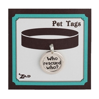 Zad Jewelry Who Rescued Who? Charm Dog Tag