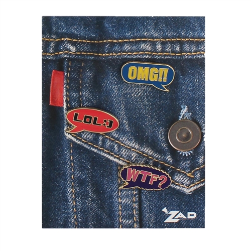Zad OMG Net-centric Slang Enamel Metal Pin Set