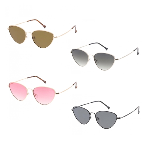 Dusk Thin Metal Cat Eye Sunglasses