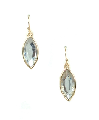 New York Style Clear Faceted Drop Earrings