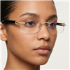 Fashion Culture Crystal Embellished Rimless Oval Blue Light Filter Glasses