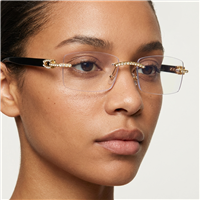 Fashion Culture Crystal Embellished Rimless Oval Blue Light Filter Glasses