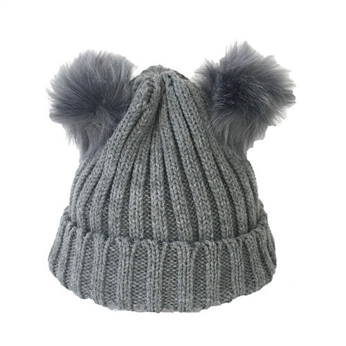 Fashion Culture Double Pom Pom Beanie Hat