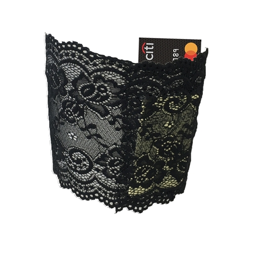 Fashion Culture Lace Leg Garter with Card Pocket Holder Pack of 2
