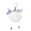 Unicorn Pom Pom Bag Charm Key Chain