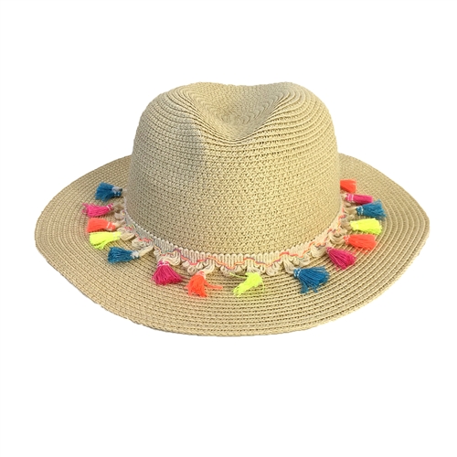 Fashion Culture Festive Tassel Straw Panama Hat