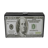 Fashion Culture Show Me The Benjamins $100 Bill Money Box Clutch