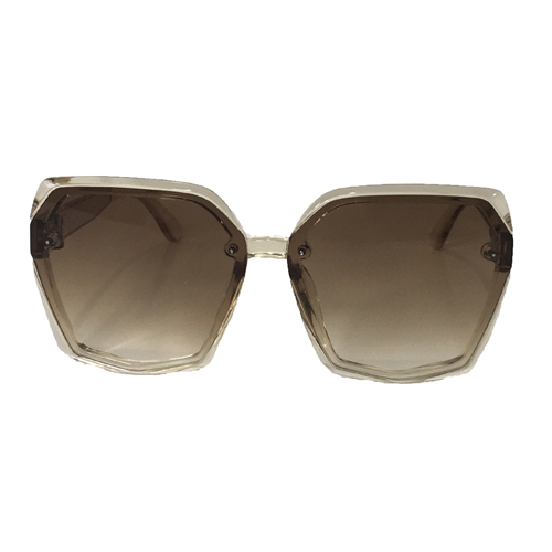Brigitte Oversized Geometric Translucent Frame Sunglasses