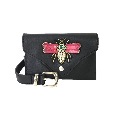 Fashion Culture Dragonfly Bejeweled Belt Bag Waist Pack