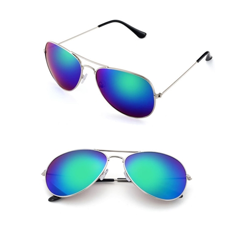 Drive Blue Mirrored Lens Aviator Sunglasses