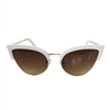 Monica High Pointed Vintage Style Half Frame Cat Eye Sunglasses