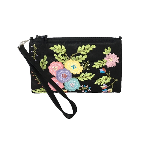 Floral Embroidered iPhone Mini Crossbody Bag