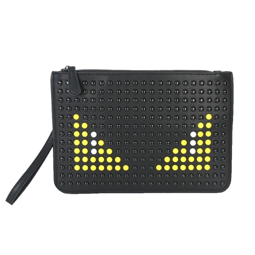 Fashion Culture Studded Monster Eyes Clutch Wristlet