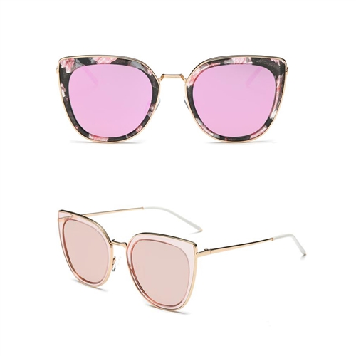 Mara Polarized Mirrored Lens Wire Cat Eye Sunglasses