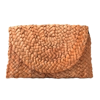 Fashion Culture Eliza Crochet Straw Envelope Clutch