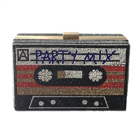 Rock Retro Cassette Mixed Tape Kitsch Crystal Box Clutch
