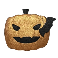 Pumpkin Eater Jack-O-Lantern Glittering Faux Leather Crossbody Bag