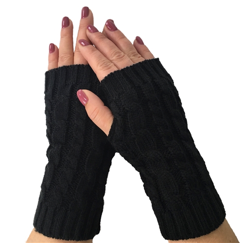 Fashion Culture Cable Knit Fingerless Texting Gloves