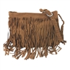 Fashion Culture Vegan Suede Fringe Saddle Bag