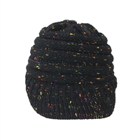Colorful Specks Knit Beanie Hat with Brim