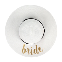 Bride Bridal Floppy Straw Sun Hat