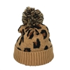 Fashion Culture Soft Knit Leopard Print Pom Pom Beanie Hat