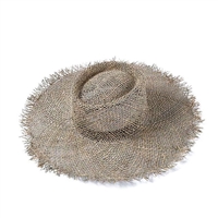 Fashion Culture Nellie Womens Wide Brim Sun Hat, Grey Taupe Open Weave Straw Beach Hat, Floppy Summer Resort Hat, One Size Fits Most, 5 Inch Brim