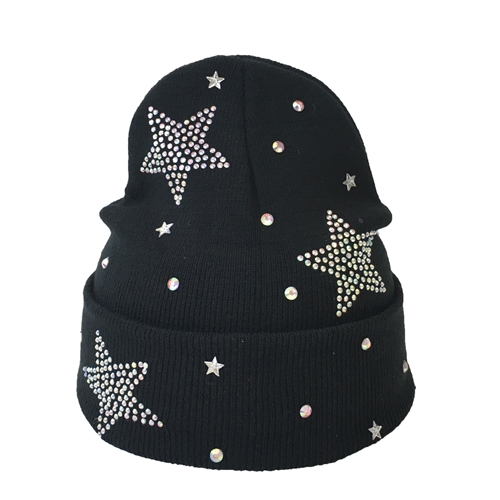Superstar Iridescent Star Crystals Beanie Hat