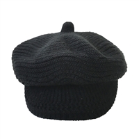 Cold Weather Knit Newsie Newsboy Hat Cabbie Cap