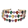 Fashion Culture Gems Rhinestone Tiered Headband Wide Jeweled Headpiece