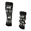 Prance Knit Leg Warmers Reindeer Poinsettia Pattern