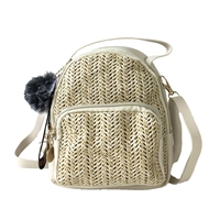 Fashion Culture Love Micro Mini Convertible Straw Backpack
