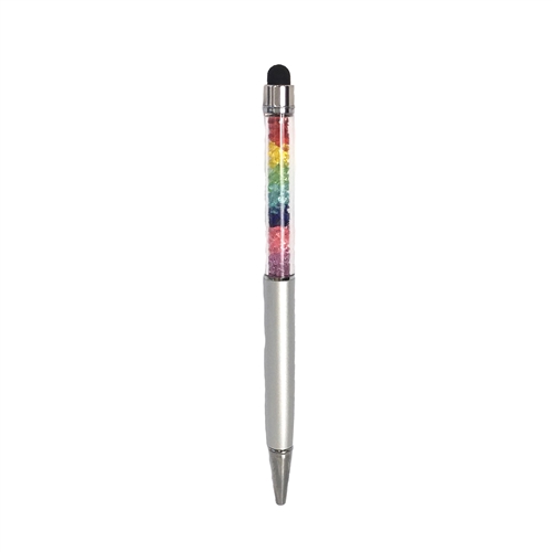 Rainbow Crystal 2 in 1 Ball Point Pen Touch Screen Stylus