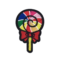 Rainbow Lollipop Embroidered Iron On Patch Applique